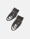 Aros Colgantes Cortos Strass Aro Colgante Con Strass - Plateado Hematite