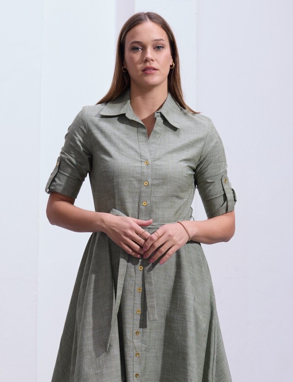 Vestido Camisero Lazo OLIVA