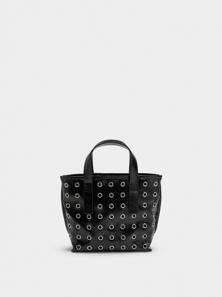 Bolso Tote Con Tachuelas Bolsa Interior negro