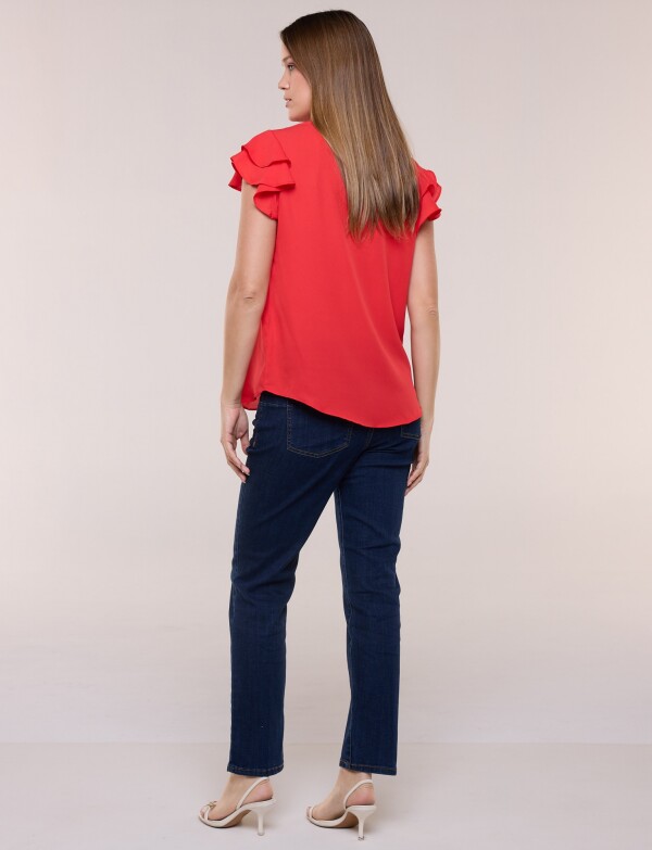 Blusa Manga Volados ROJO