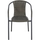 Silla de Exterior Apilable Simil Ratán Café con Apoyabrazos Silla de Exterior Apilable Simil Ratán Café con Apoyabrazos