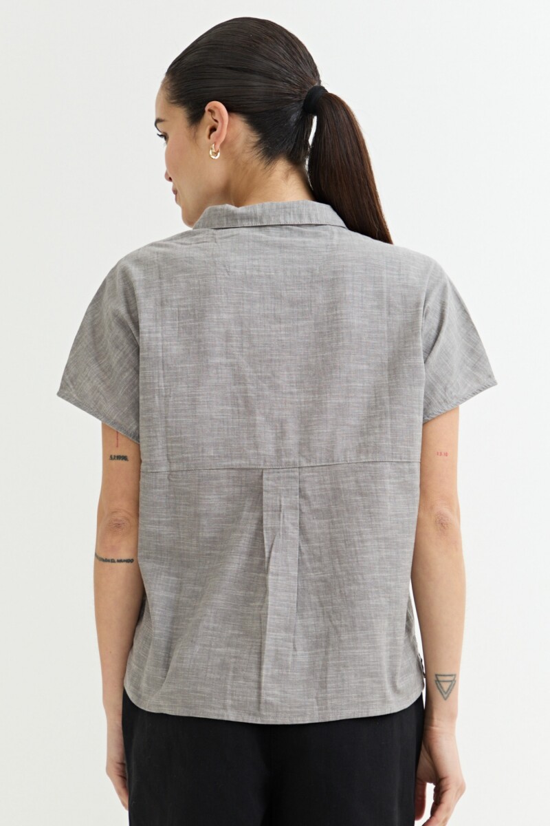 Camisa sin mangas lino GRIS