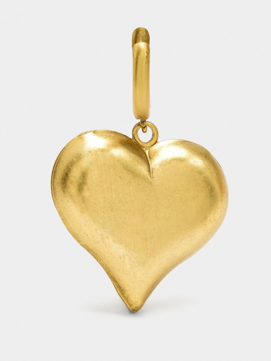 Aros Con Colgante De Corazón dorado