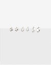 Aros Argollas Set Metal Aros Argolla Metal Bañado En Oro - Plateado