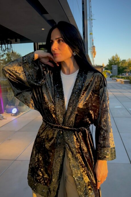 Kimono con lentejuelas Riley Verde