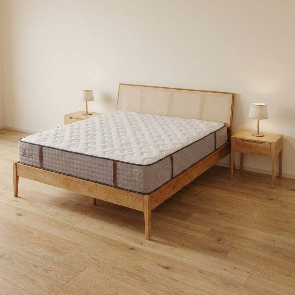COLCHÓN SUPER KING RESORTESPOCKET GRIS VICENZO LÁTEX NATURAL