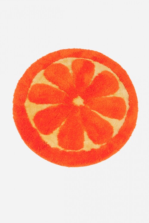 Alfombra flor circular naranja