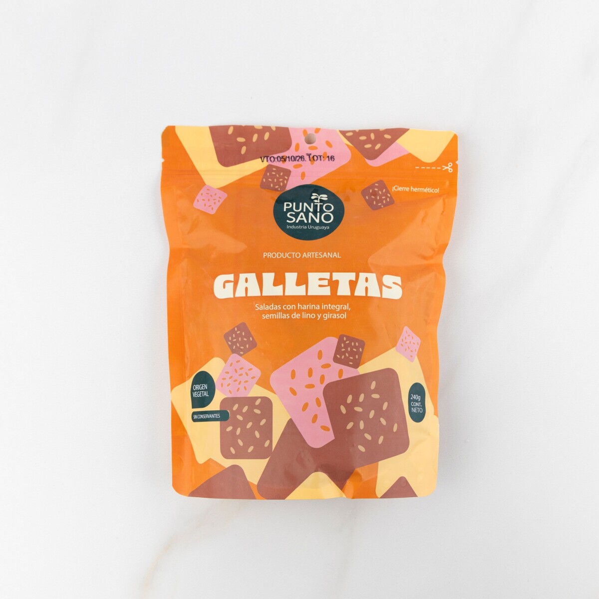 Galletas integrales con lino y girasol Punto Sano 