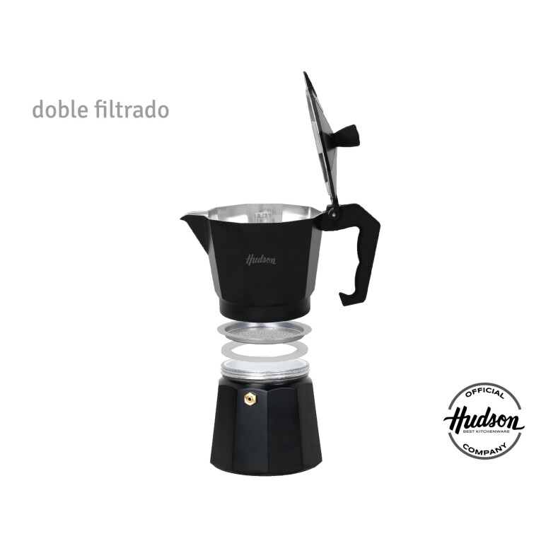 Cafetera De Aluminio Black Italiana Inducción Linea Hudson Cafetera De Aluminio Black Italiana Inducción Linea Hudson