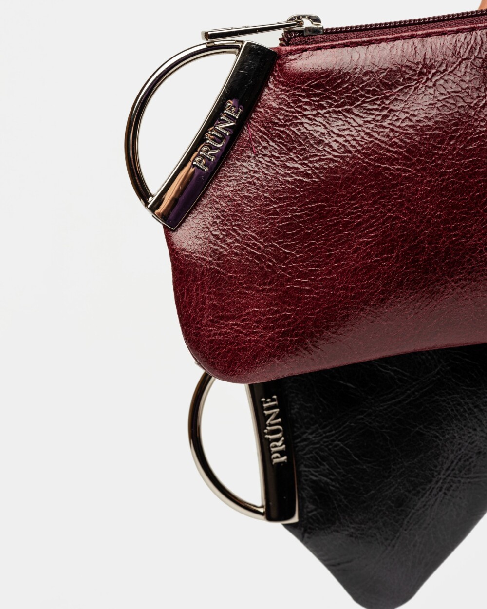 Monedero Katy En Cuero Liso Bordeaux