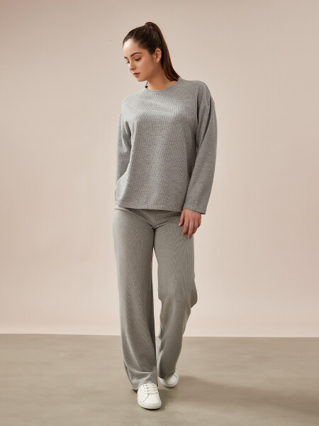 PANTALON NORA WIDE GRIS MELANGE C
