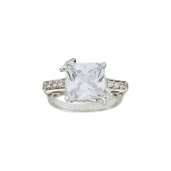 Anillo Halo-Plata 925-Piedra Zirconia-AN3528 conpiedra