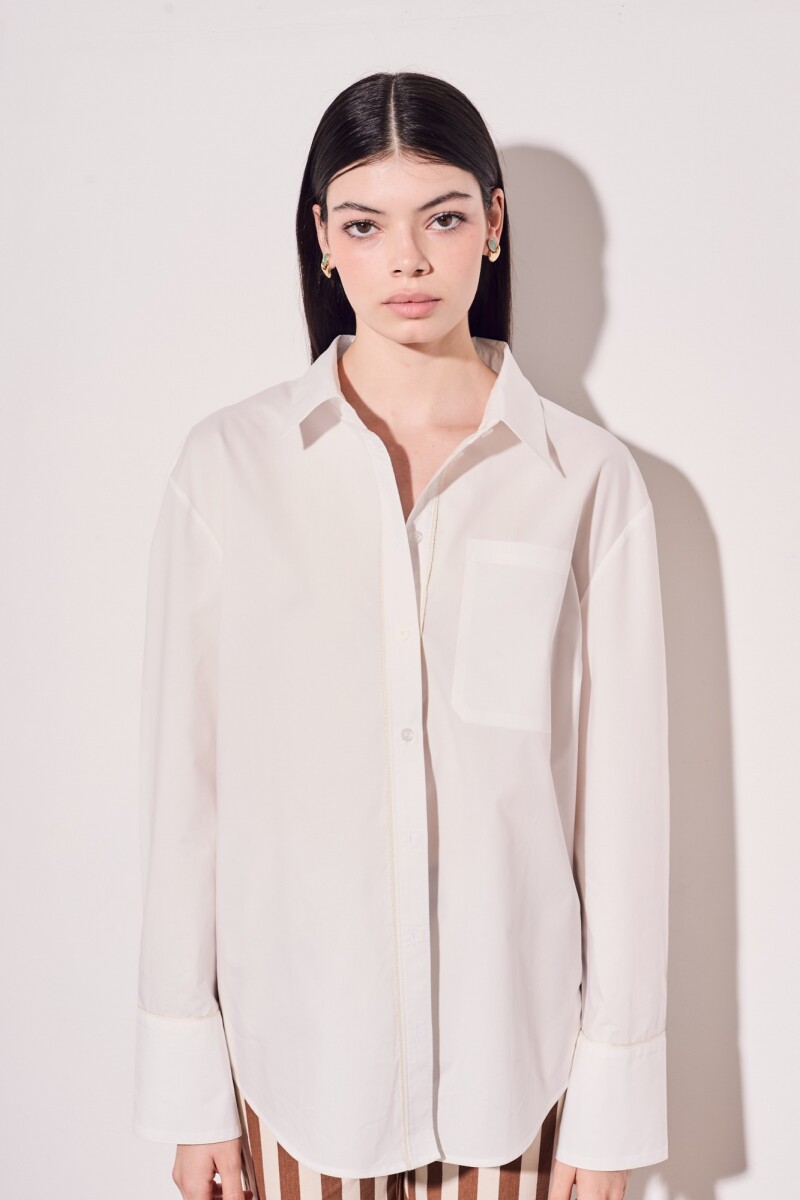 Camisa Detalle Lurex Nácar