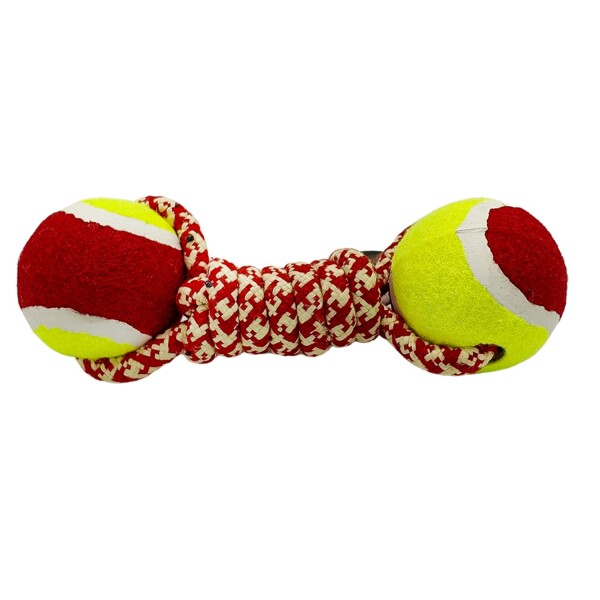 Juguete Perro Pelotas Tenis Cuerda Soga Trenzada Mascotas Variante Color Rojo