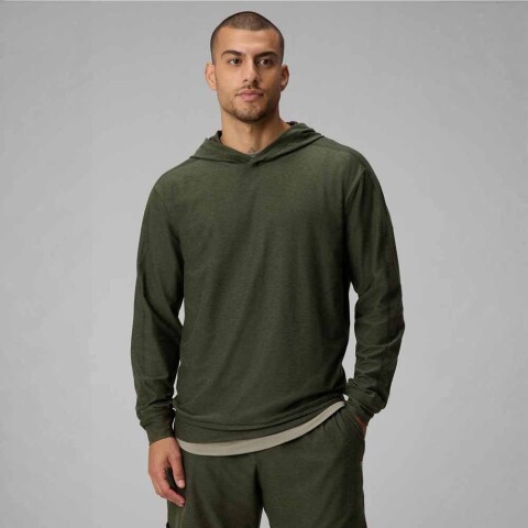 Polera The Cloud Jersey Hoodie Hombre Dark Olive Heather