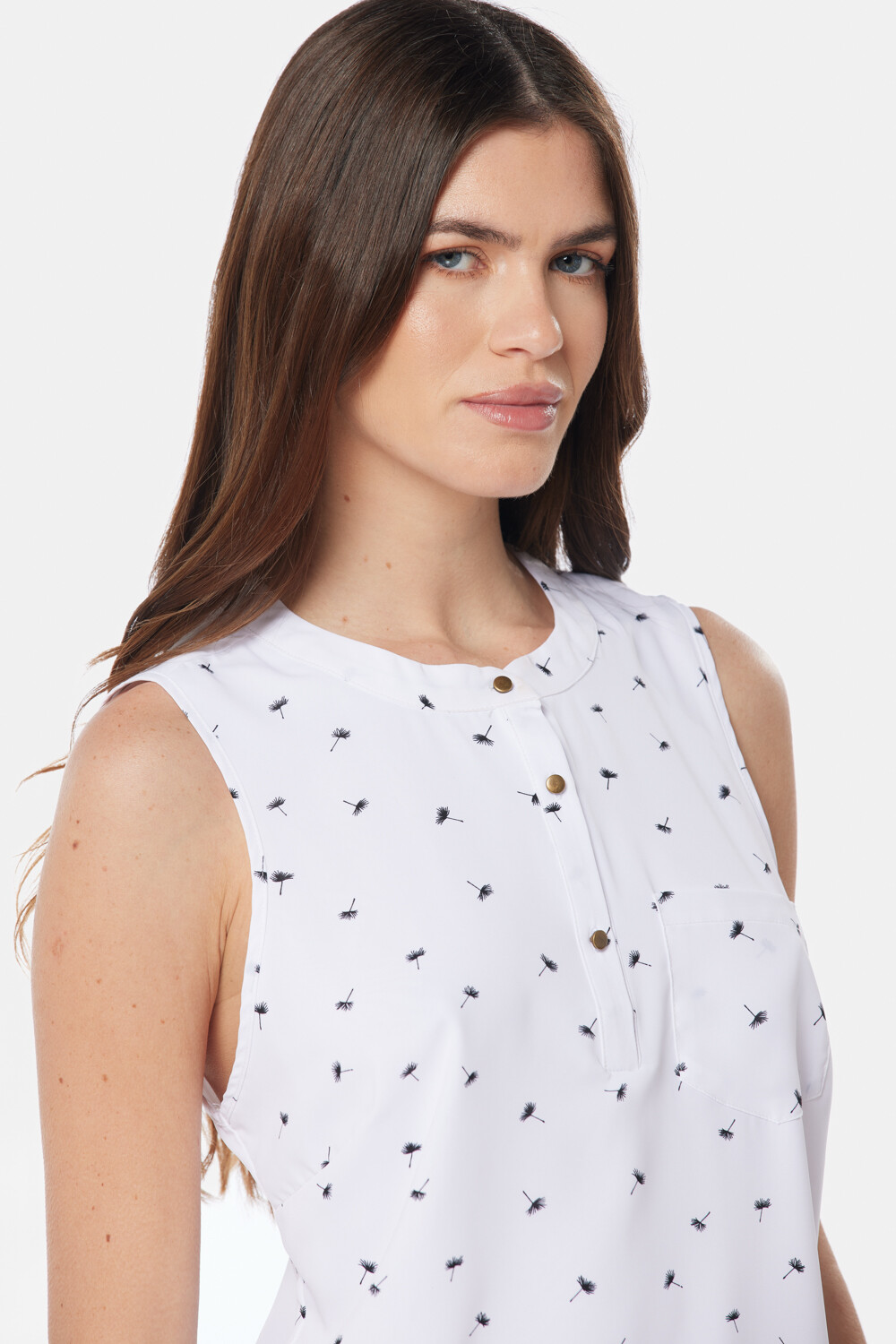 BLUSA MUSCULOSA CON BOTONES Flores