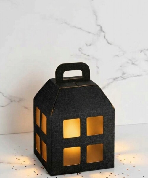 Caja linterna 20x20x25 cm. - SETA NERO Caja linterna 20x20x25 cm. - SETA NERO