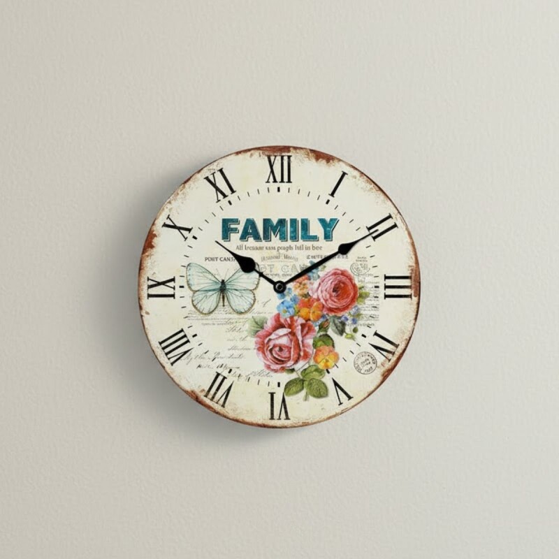 Reloj de pared mdf D28,8x3,5 cm FAMILY