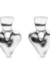 PENDIENTES DE CORAZÓN DE ALEACIÓN DE METALES BAÑADOS EN PLATA DE LEY Pendiente