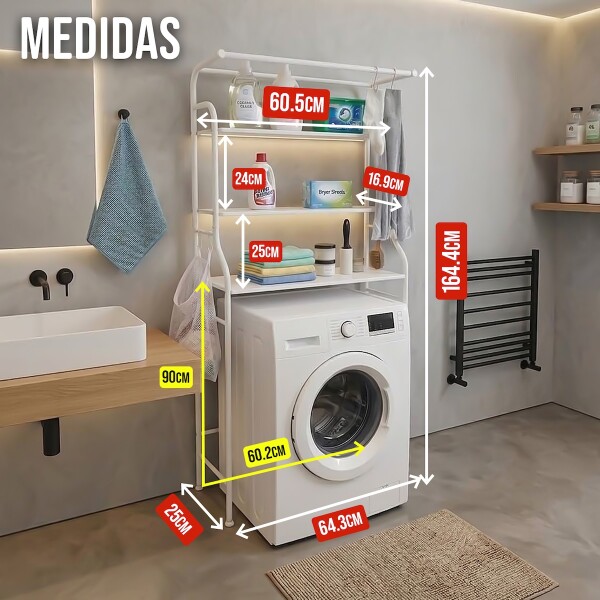 Estante Organizador Lavarropas O Baño Inodoro Mueble Metal IMBACK Color Blanco Estante Organizador Lavarropas O Baño Inodoro Mueble Metal IMBACK Color Blanco