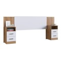RESPALDO 2 PLAZAS + 2 MESA DE LUZ - BLANCO/NOGAL RESPALDO 2 PLAZAS + 2 MESA DE LUZ - BLANCO/NOGAL