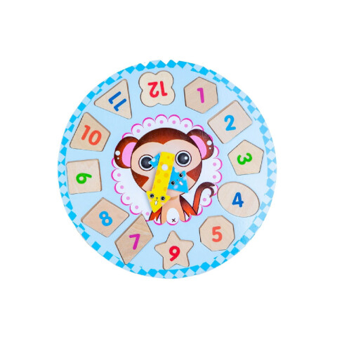 OUTLET Reloj de madera encastre didáctico 30x30cm Outlet Reloj De Madera Encastre Didáctico 30x30cm