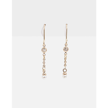 Aros Largos Con Cubic Dorado