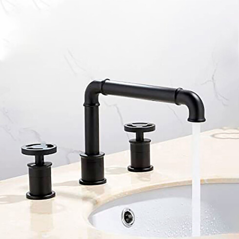 Lavatorio Bimando Industrial Negro Mate 000