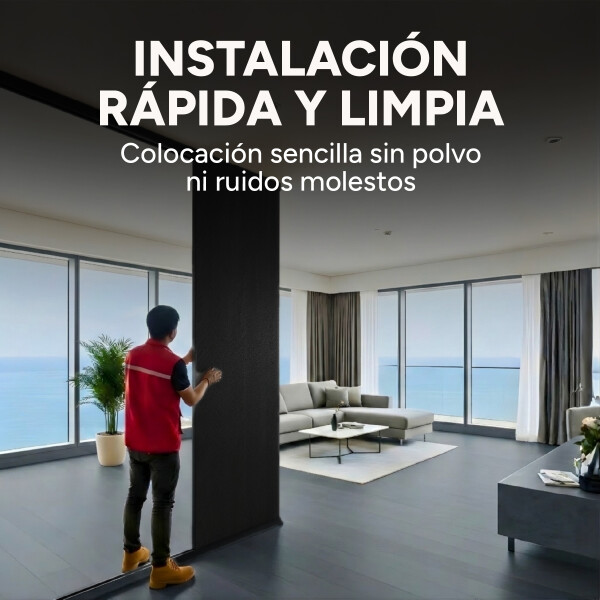 Panel Divisor Separador Ambientes 2,4 x 2,90m + 2 Rieles 3m Negro 1