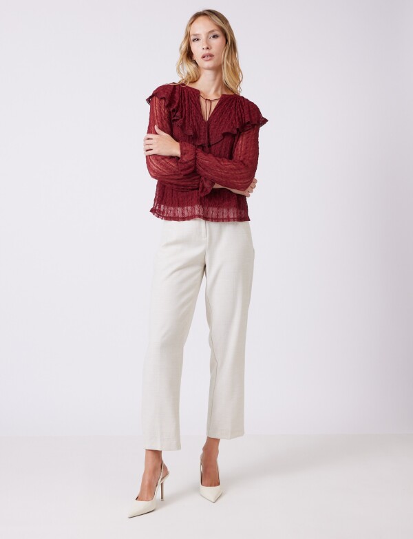 Blusa Encaje BORDEAUX