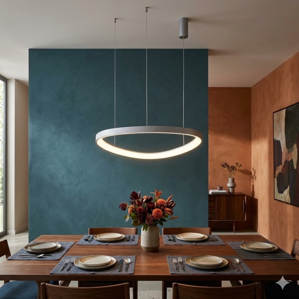 Luminaria Led Diseño triangular Dimerizable 48W, 65cm - PLATA 