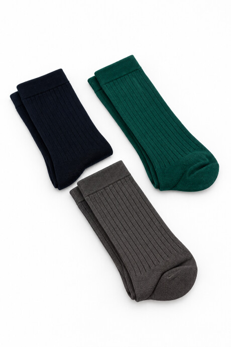 Medias Crew Fimer, Pack X 3 Color Unico