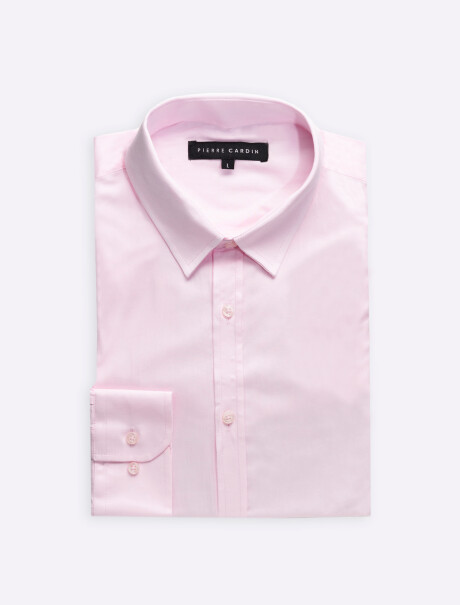 Camisa m/l fil-fil rosa