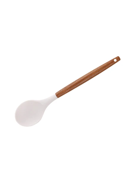CUCHARA SILICONA MANGO ACACIA BLANCO 31CM CUCHARA SILICONA MANGO ACACIA BLANCO 31CM