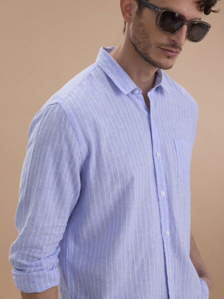 SHIRT SAVANNAH 6.0 CELESTE RAYADO