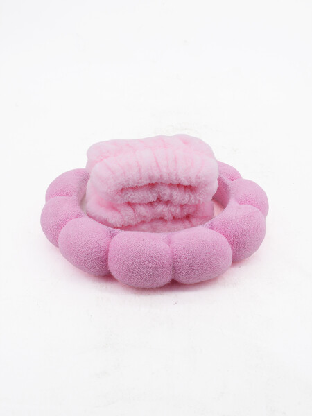 SET VINCHA PARA MAQUILLAJE ROSADO