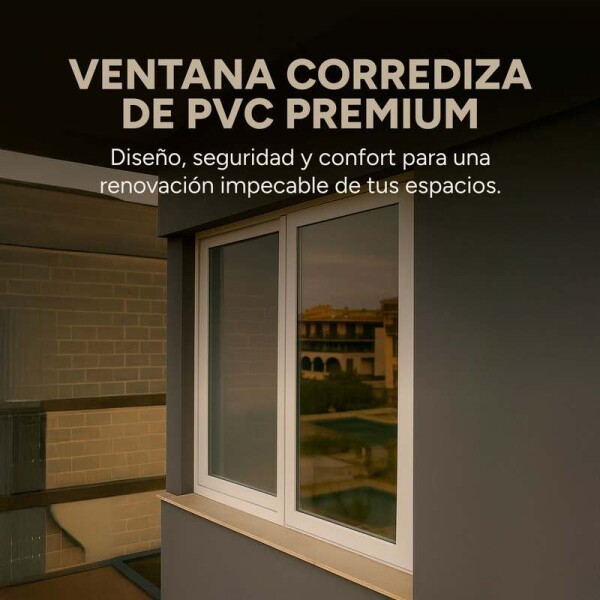 Ventana de PVC Blanco 120 X 150 Corrediza Aislante Premium Ventana de PVC Blanco 120 X 150 Corrediza Aislante Premium