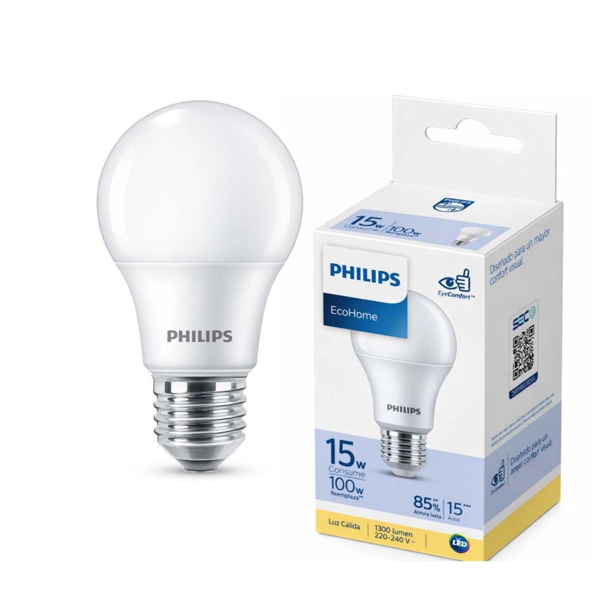 LÁMPARA LEDBULB PHILIPS - METAL E27 15W CÁLIDA 