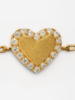 Pulsera Corazón Con Circonitas - Plata De Ley 925 dorado