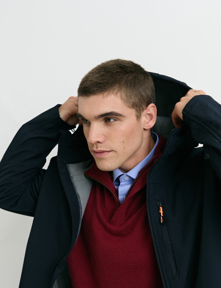 300550 CAMPERA HARRINGTON LABEL Azul Oscuro