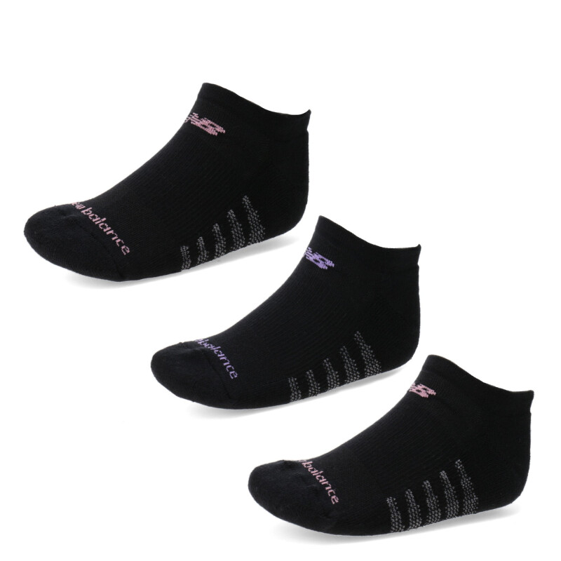 Medias de Mujer New Balance x3 Unisex Show Negro - Gris - Rosado
