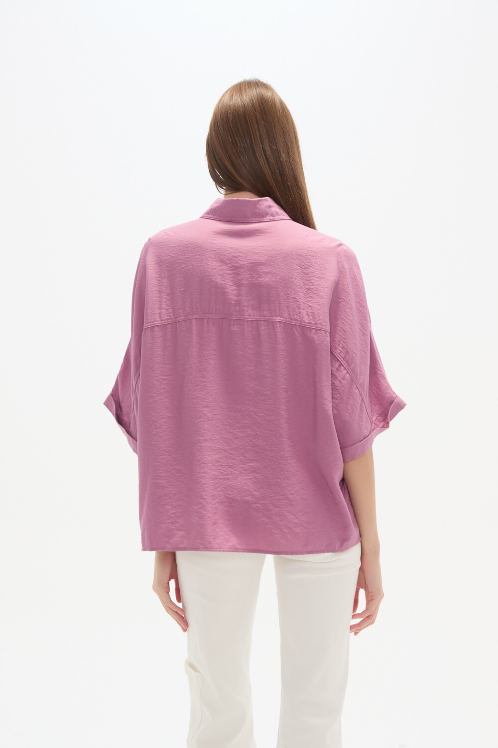 Camisa Baharu Magenta Claro