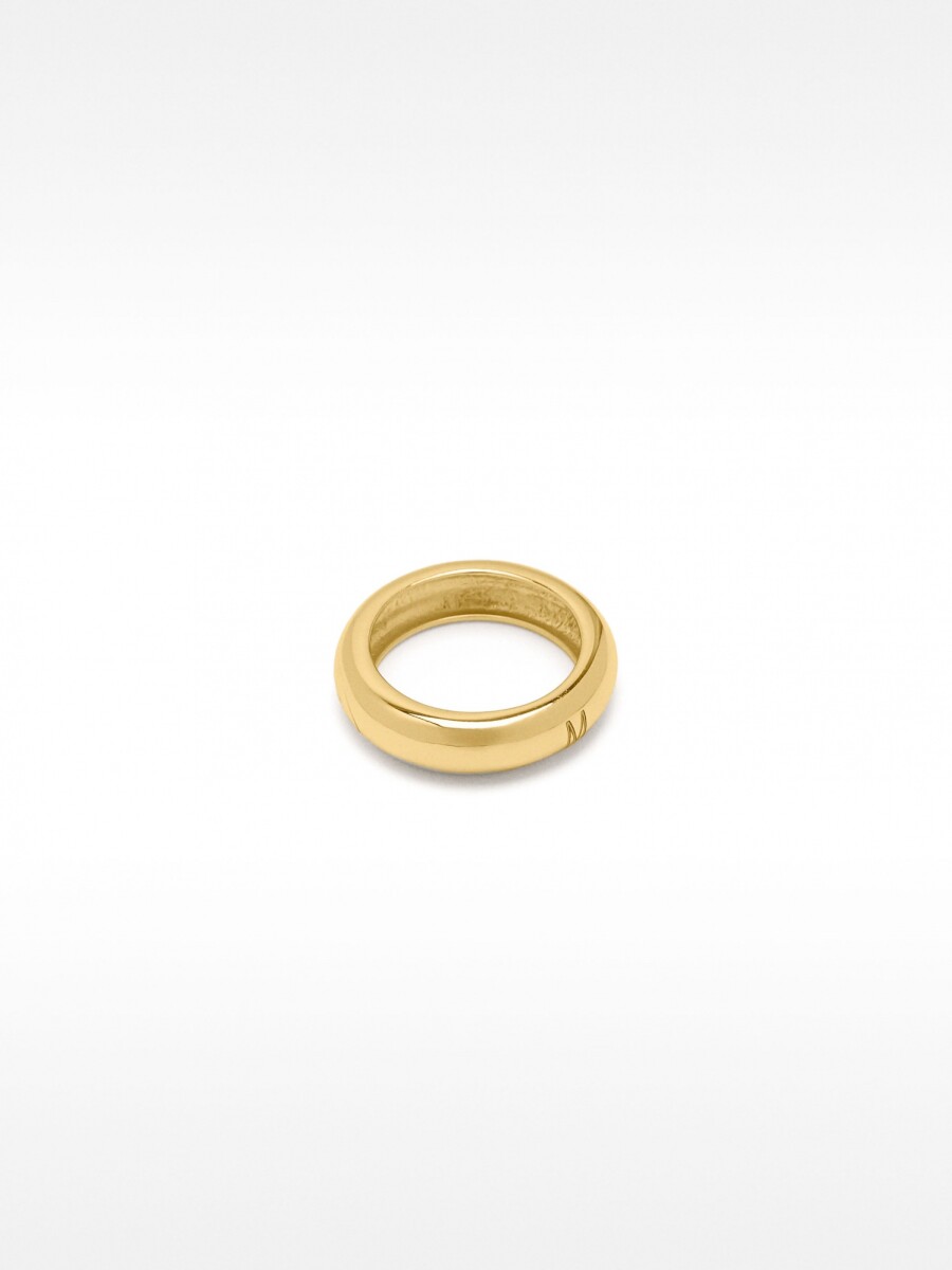 Anillo Redondeado Para Meñique - Plata De Ley 925 dorado