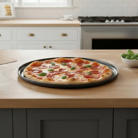 Asadera para pizza antiadherente 32 cm GRIS