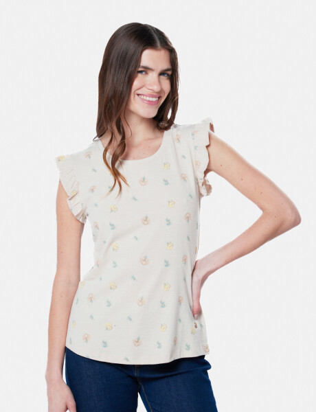 REMERA ESTAMPADA Beige