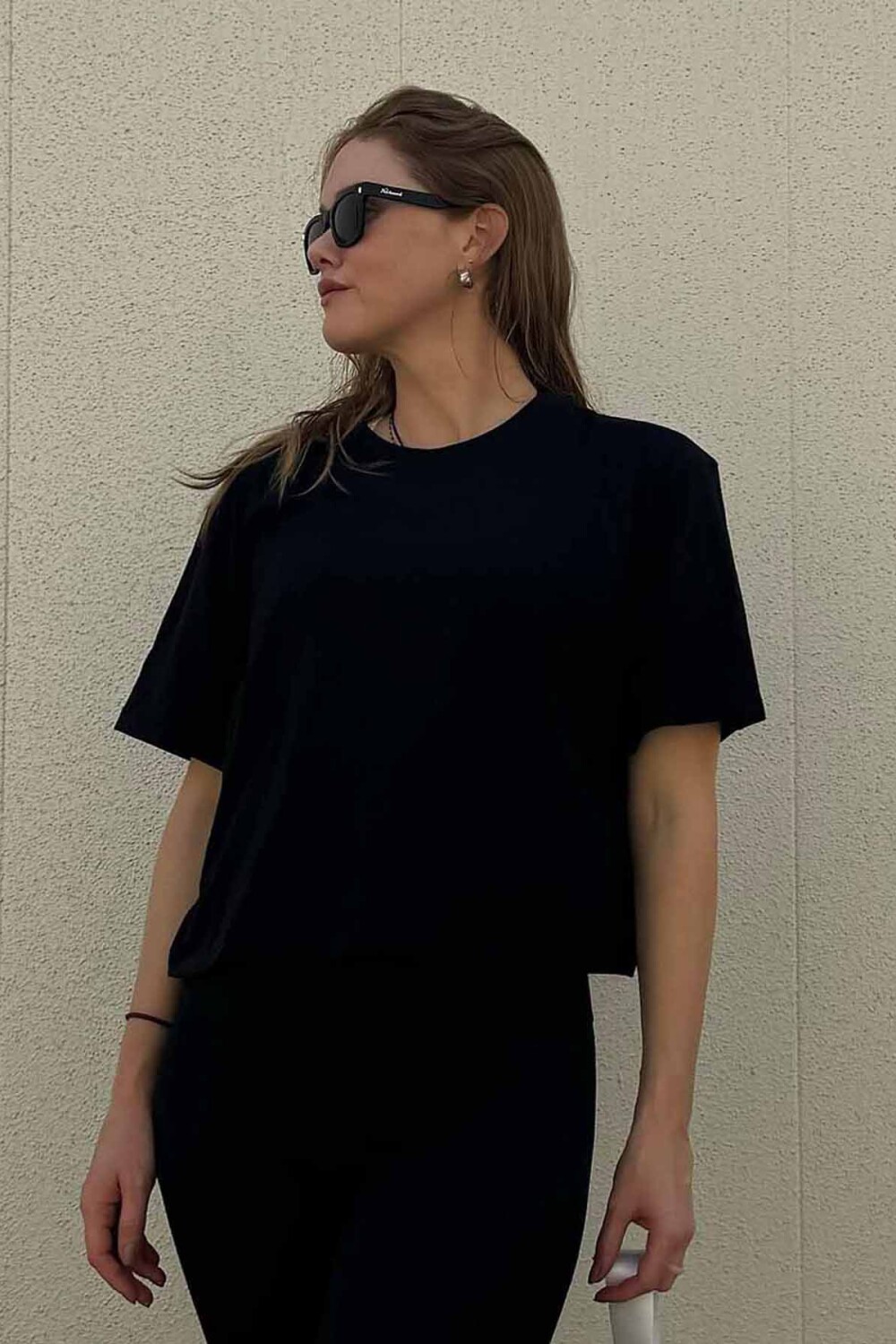 Top Training 100% Cotton Boxy Tee Mujer Black