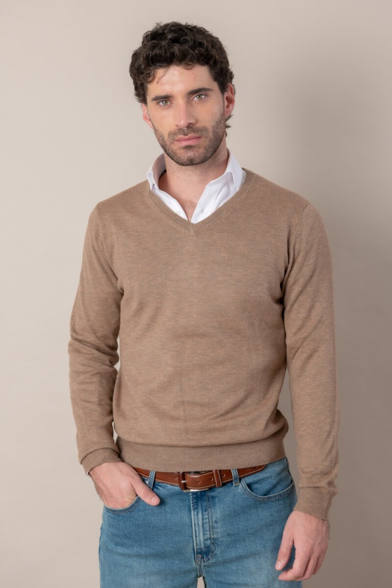 Sweater V Merino - Tostado 