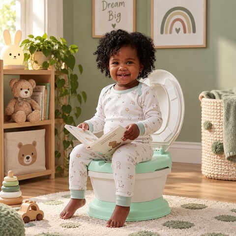 Pelela inodoro para bebes y niños con tapa y asiento infantil IMBACK Color Verde Pelela inodoro para bebes y niños con tapa y asiento infantil IMBACK Color Verde
