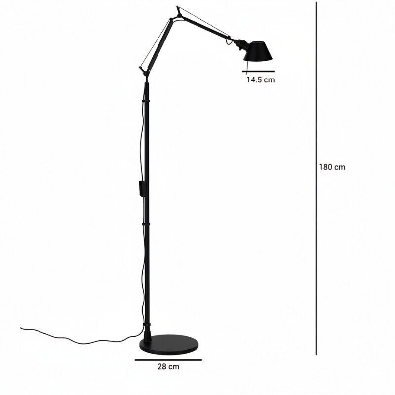 Lámpara de Pie decorativa charlotte Lámpara de Pie Charlotte Negro