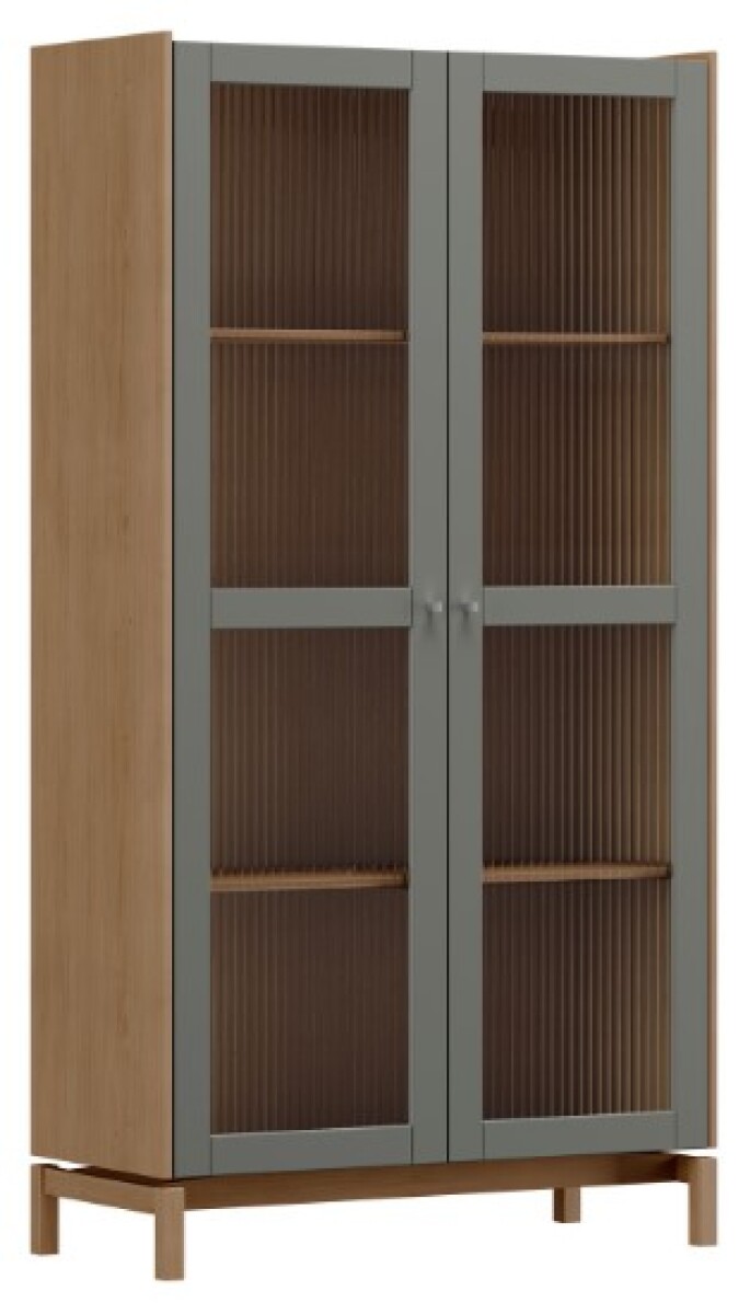 Vitrina de Cristal Barcelona – 2 Puertas (1,90 m) Color Roble / Ferrolack 